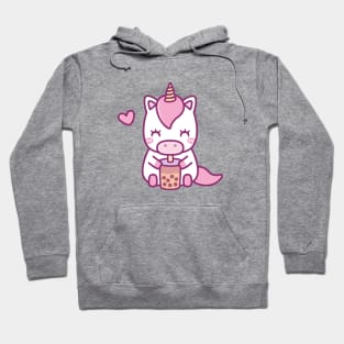 Cute Little Unicorn Loves Drinking Boba Tea Hoodie